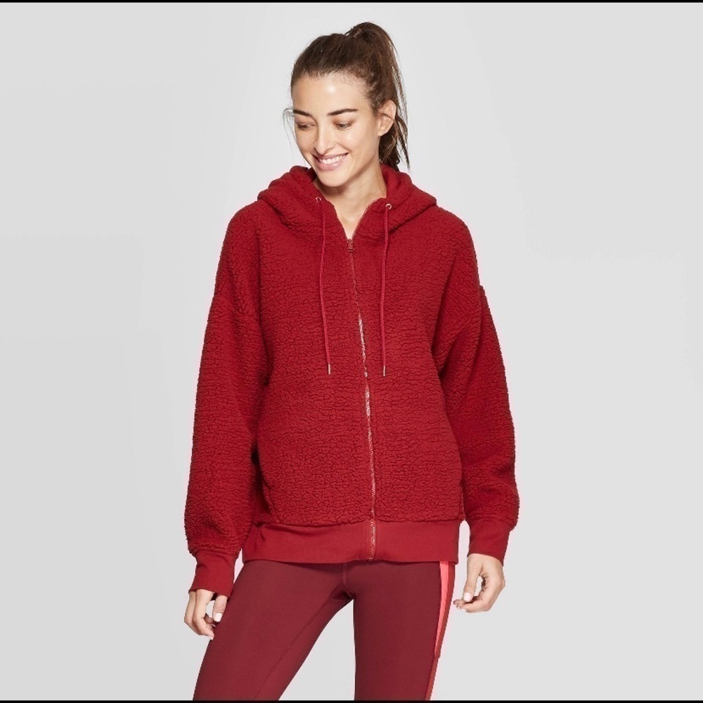 C9 Champion Sherpa Fleece Zip Red NWT